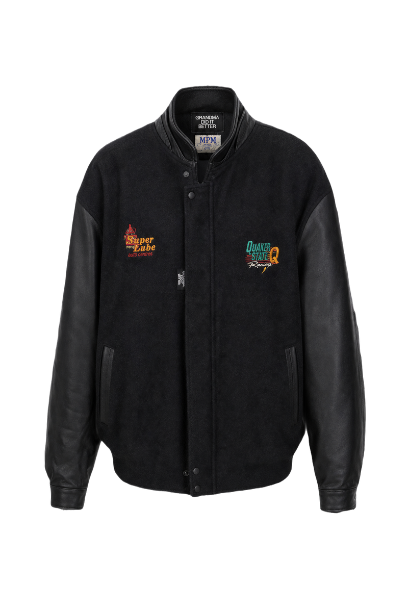 1990s Black Wool Blend Jacket - Front View