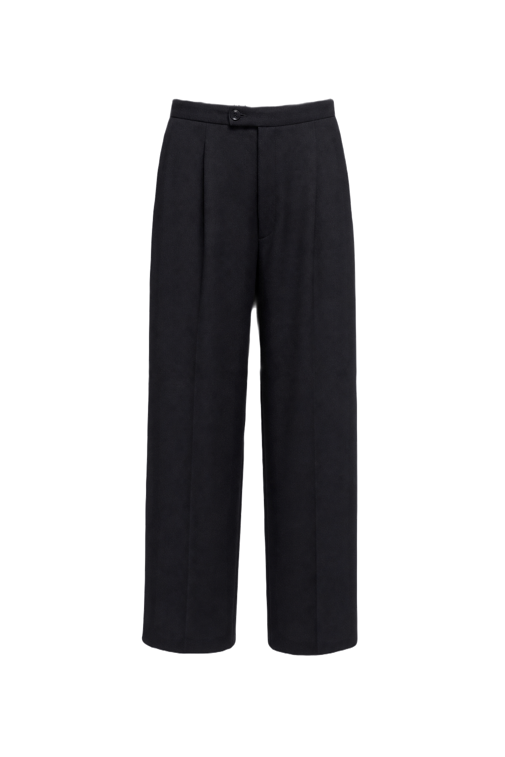 1980s Navy Blue Wool Trousers - Front View