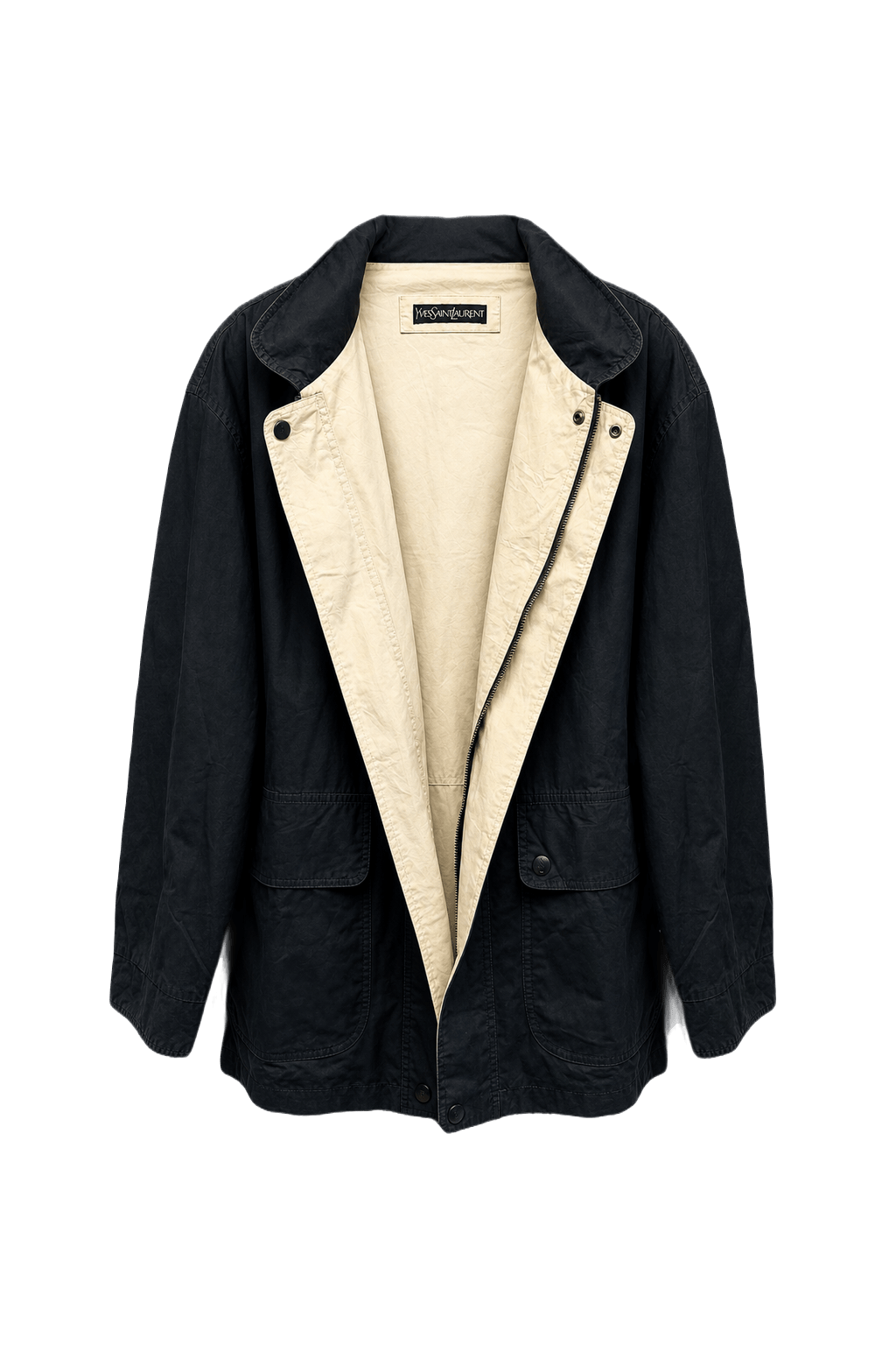 1990s Black Cotton Jacket - Front View