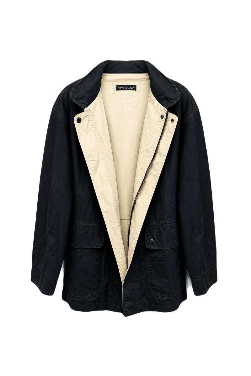 1990s Black Cotton Jacket - Front View