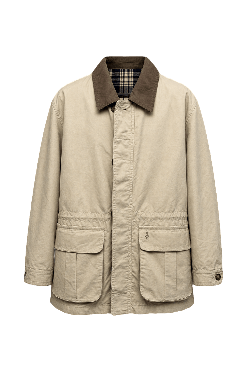 1990s Beige Cotton Jacket - Front View