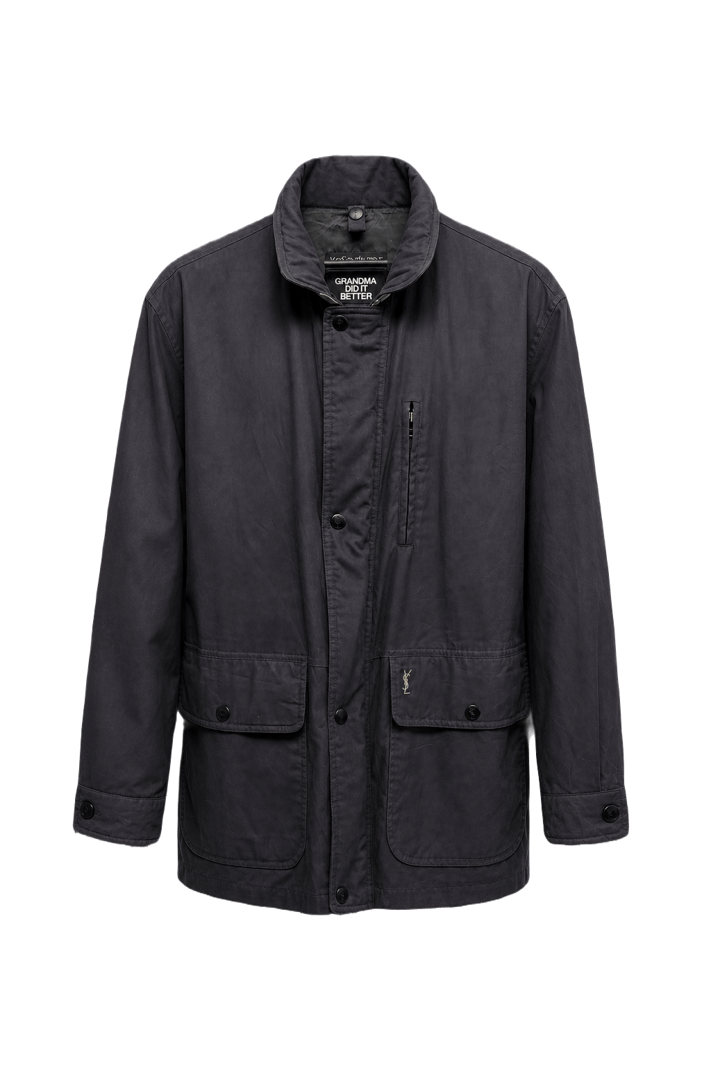 1990s Gray Wool Blend Jacket - Front View