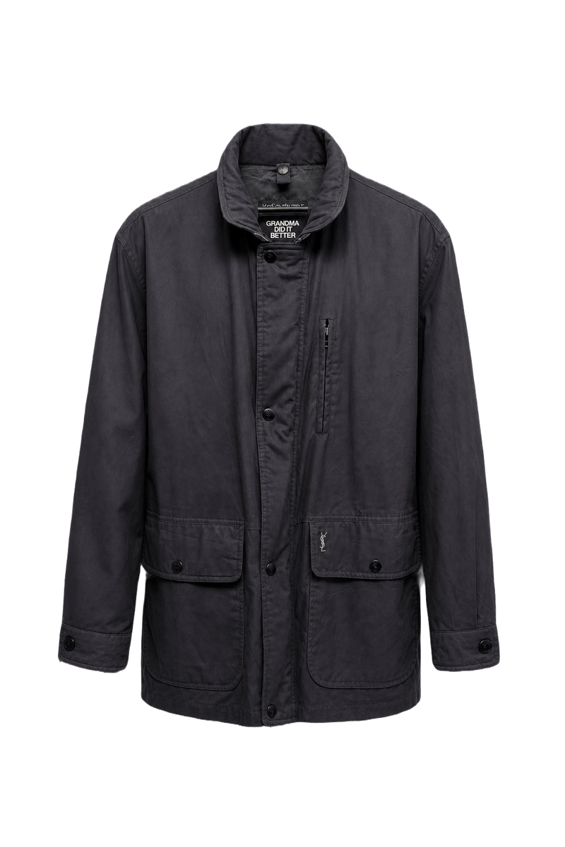 1990s Gray Wool Blend Jacket - Front View