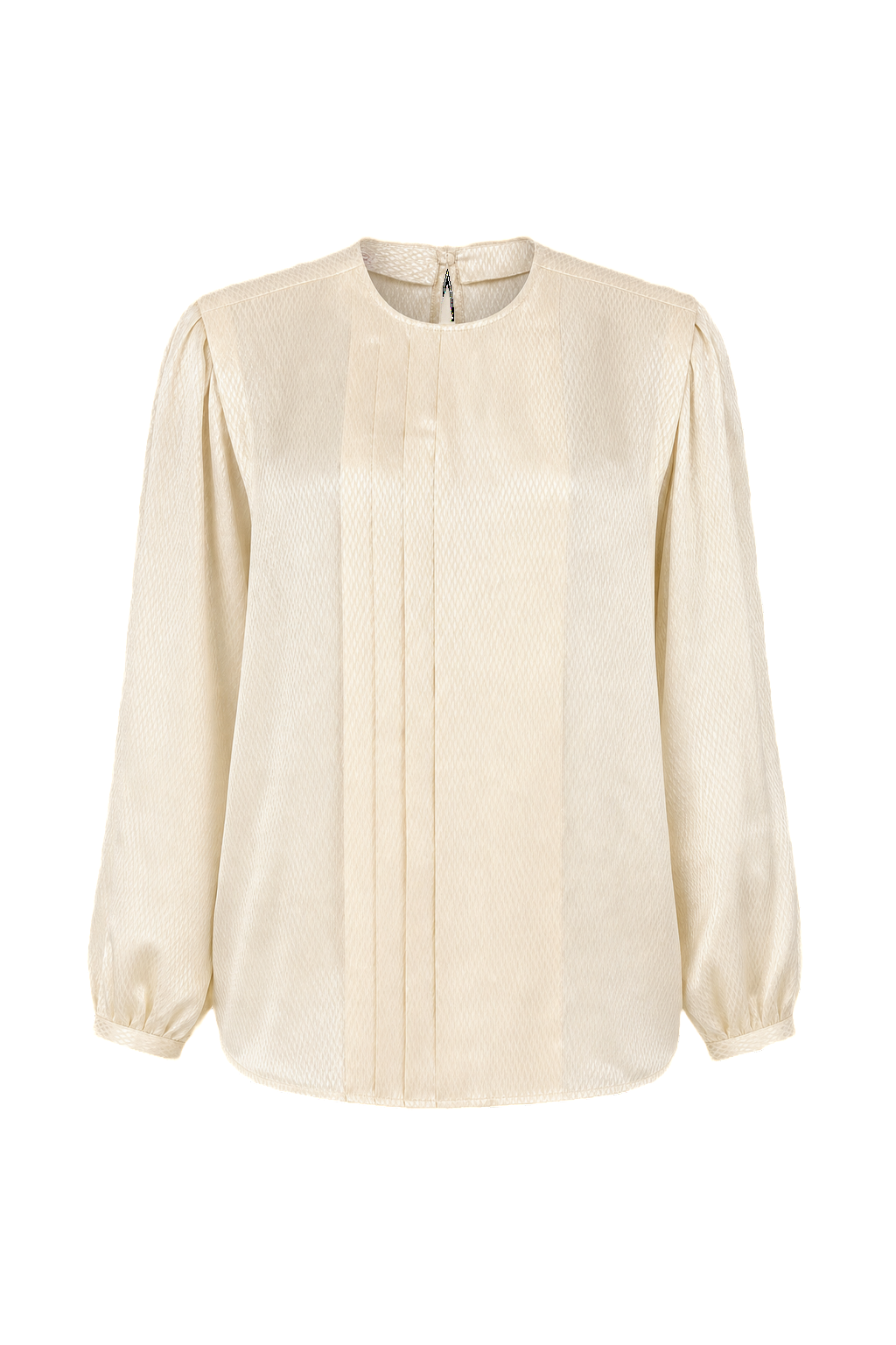 1980s Cream Silk Blend Blouse - Front View