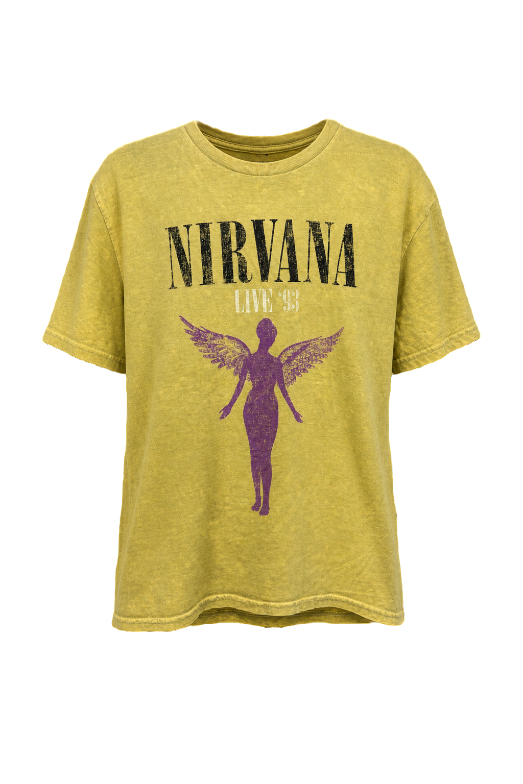 1990s Yellow Cotton T-Shirt - Front View