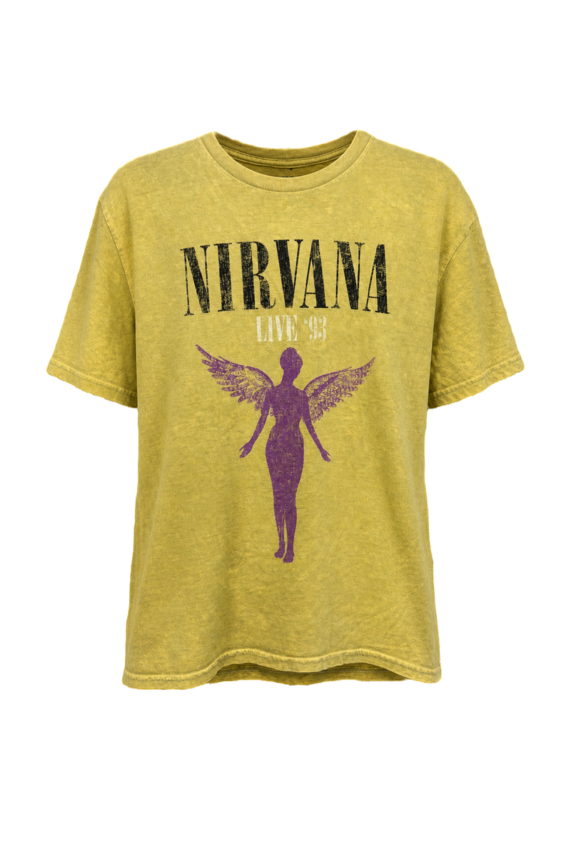 1990s Yellow Cotton T-Shirt - Front View