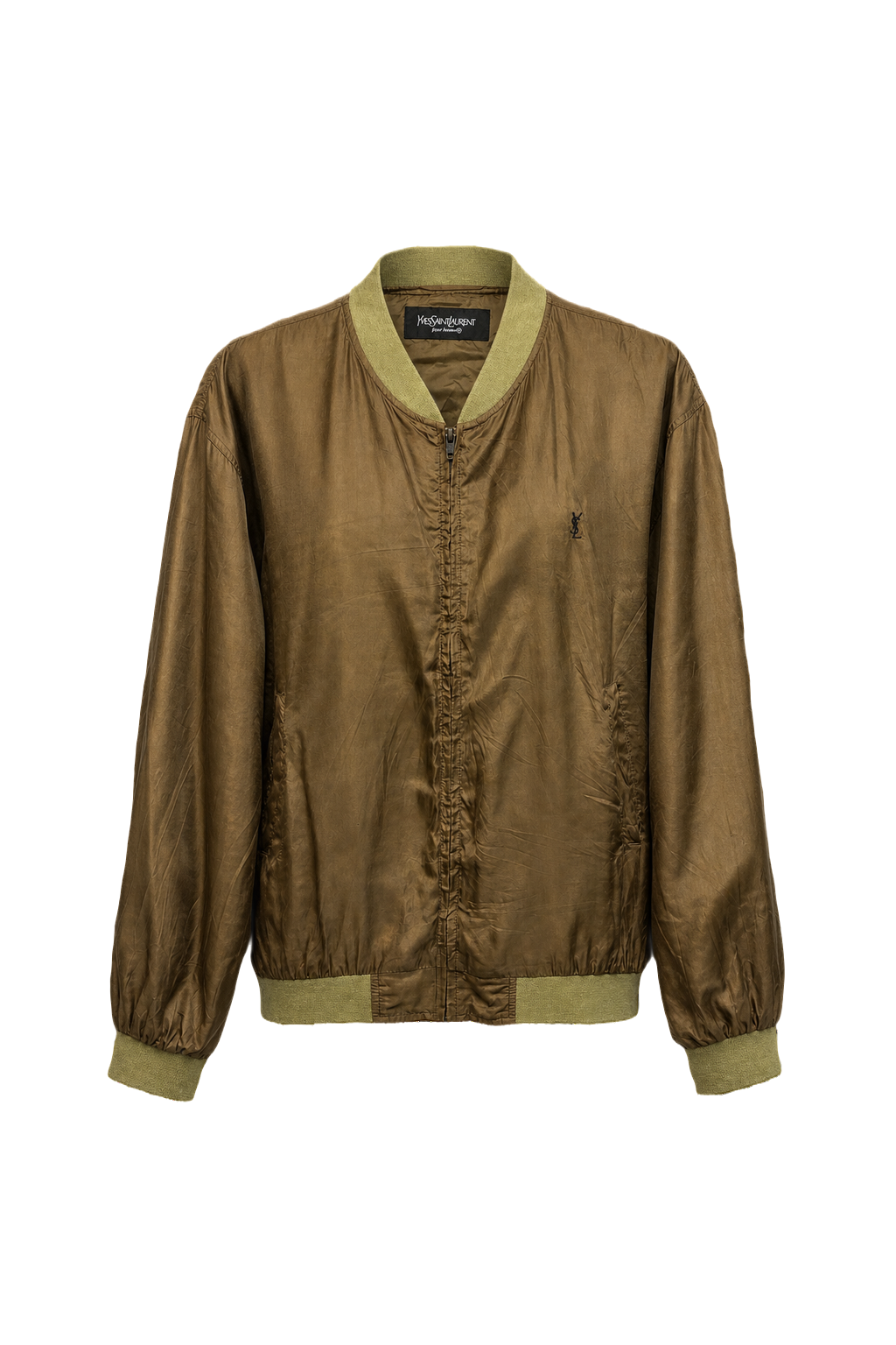 1980s Olive Nylon Jacket - Front View