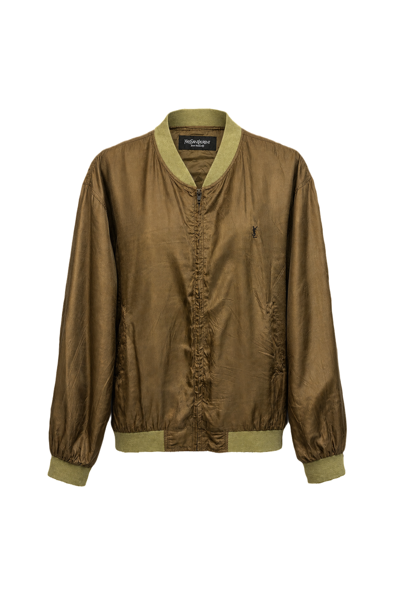 1980s Olive Nylon Jacket - Front View