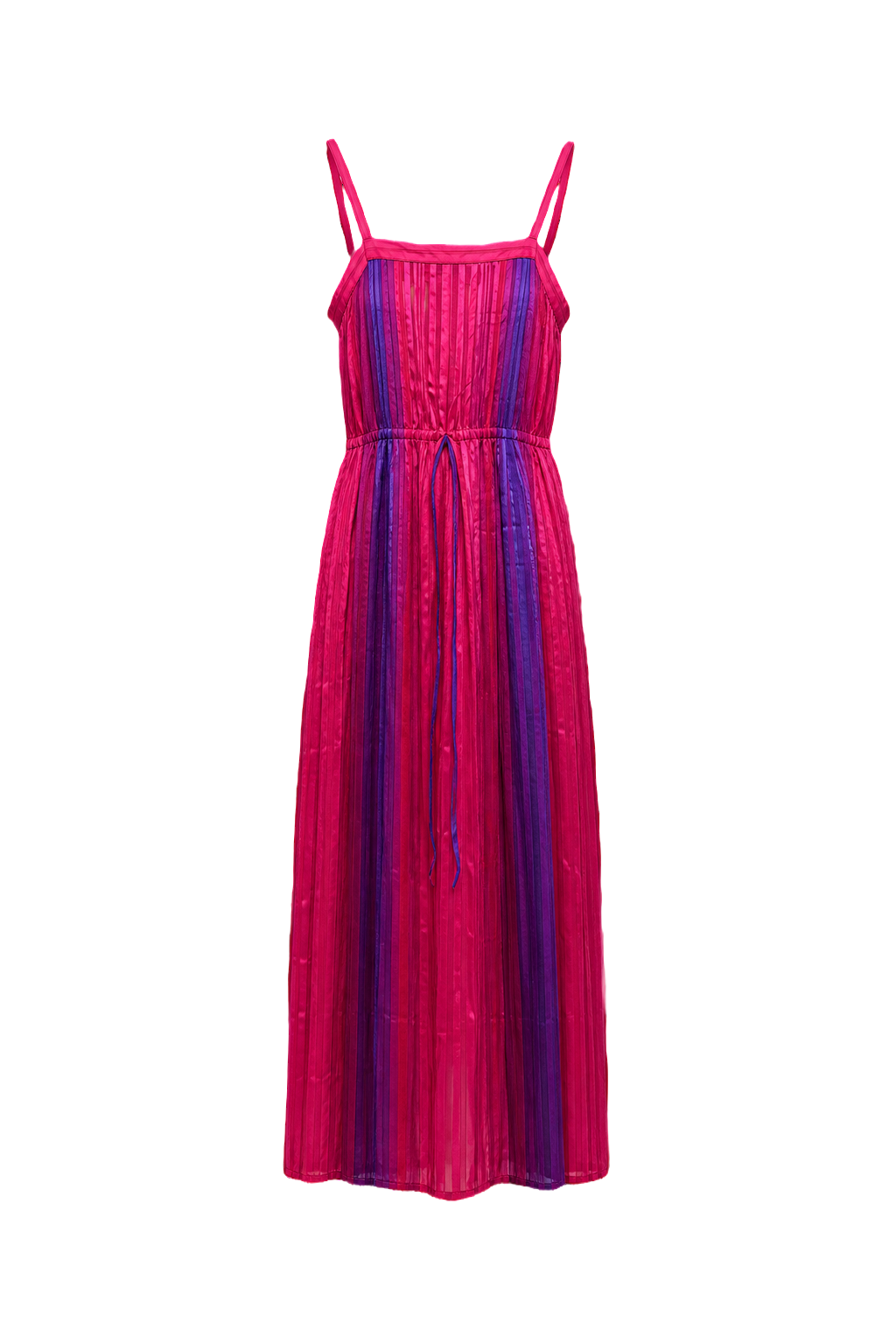 1970s Pink Synthetic Maxi Dress - Front View