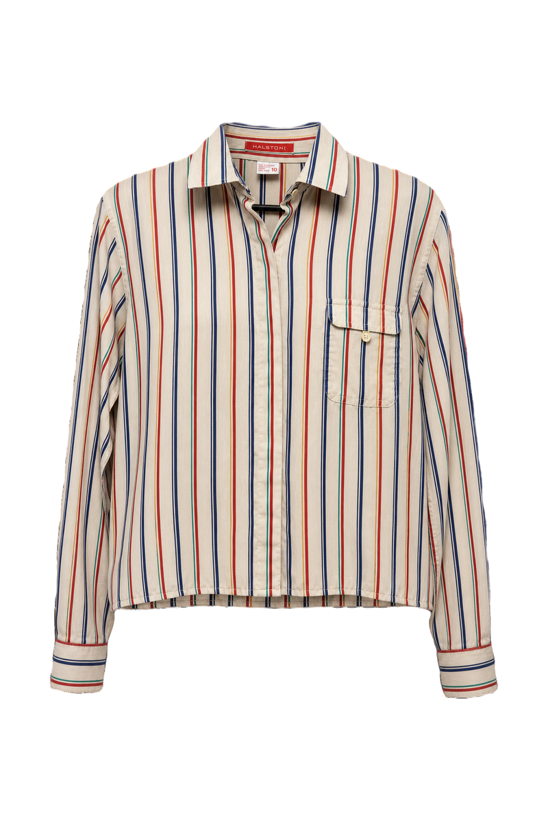 1970s Cream Cotton Shirt - Front View