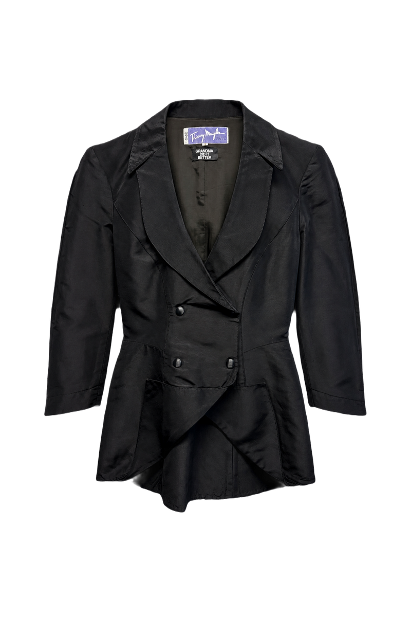 1980s Black Blazer - Front View