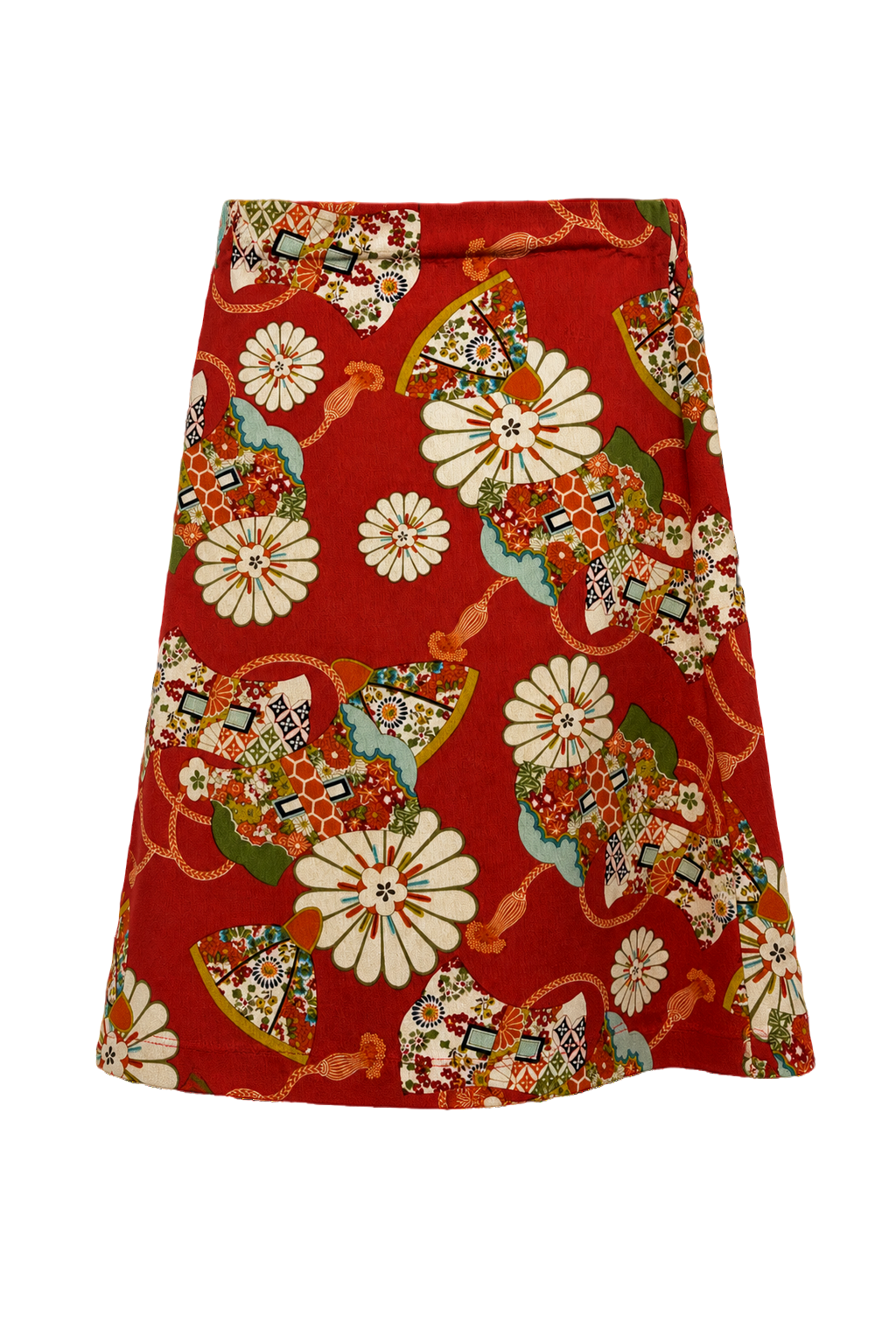 1970s Red Cotton Skirt - Front View
