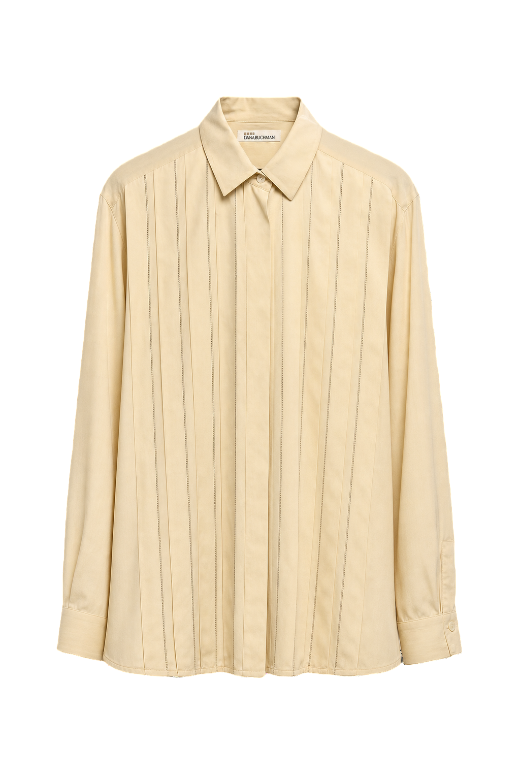 1980s Cream Silk Shirt - Front View