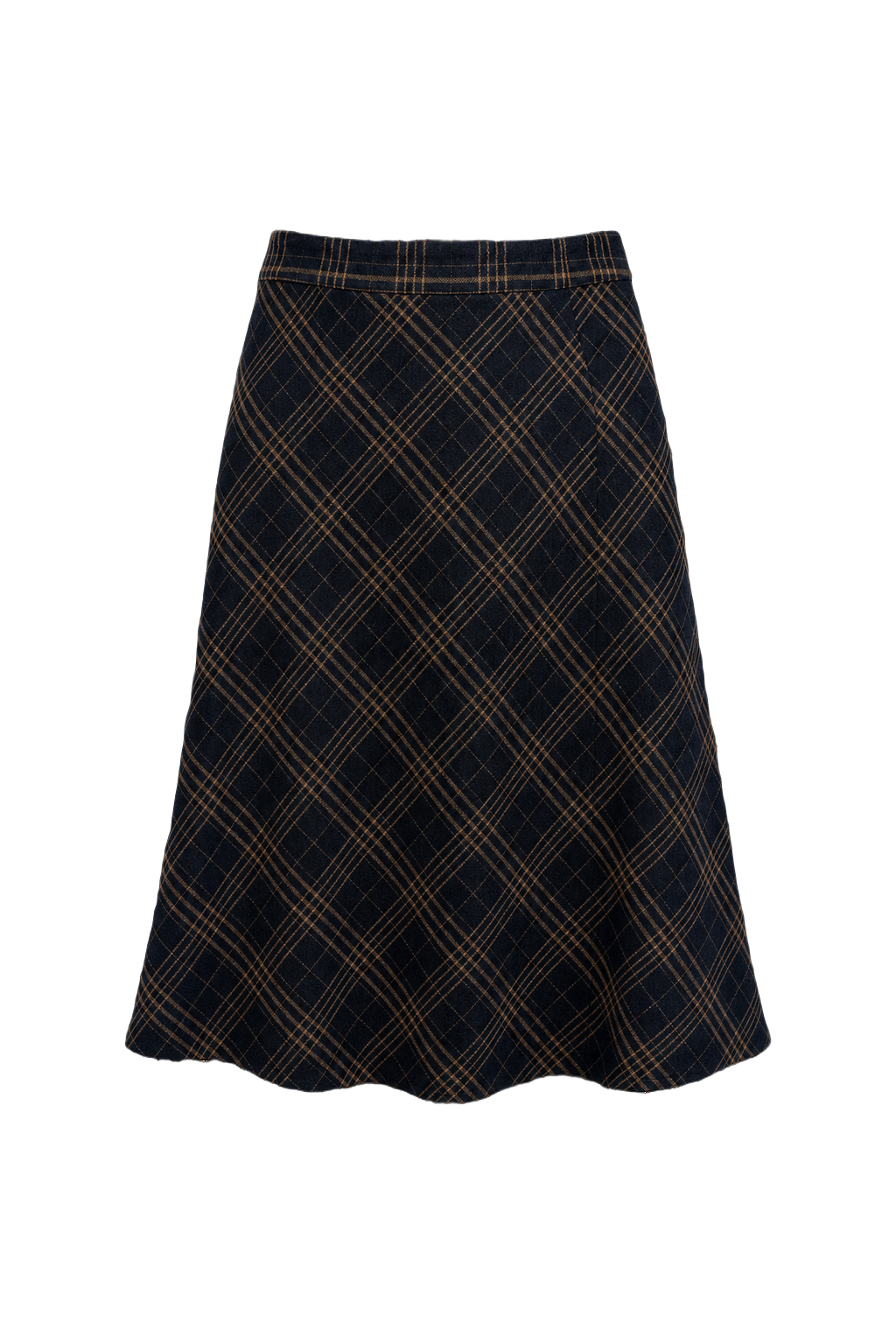 1940s Navy Cotton Blend Skirt - Front View