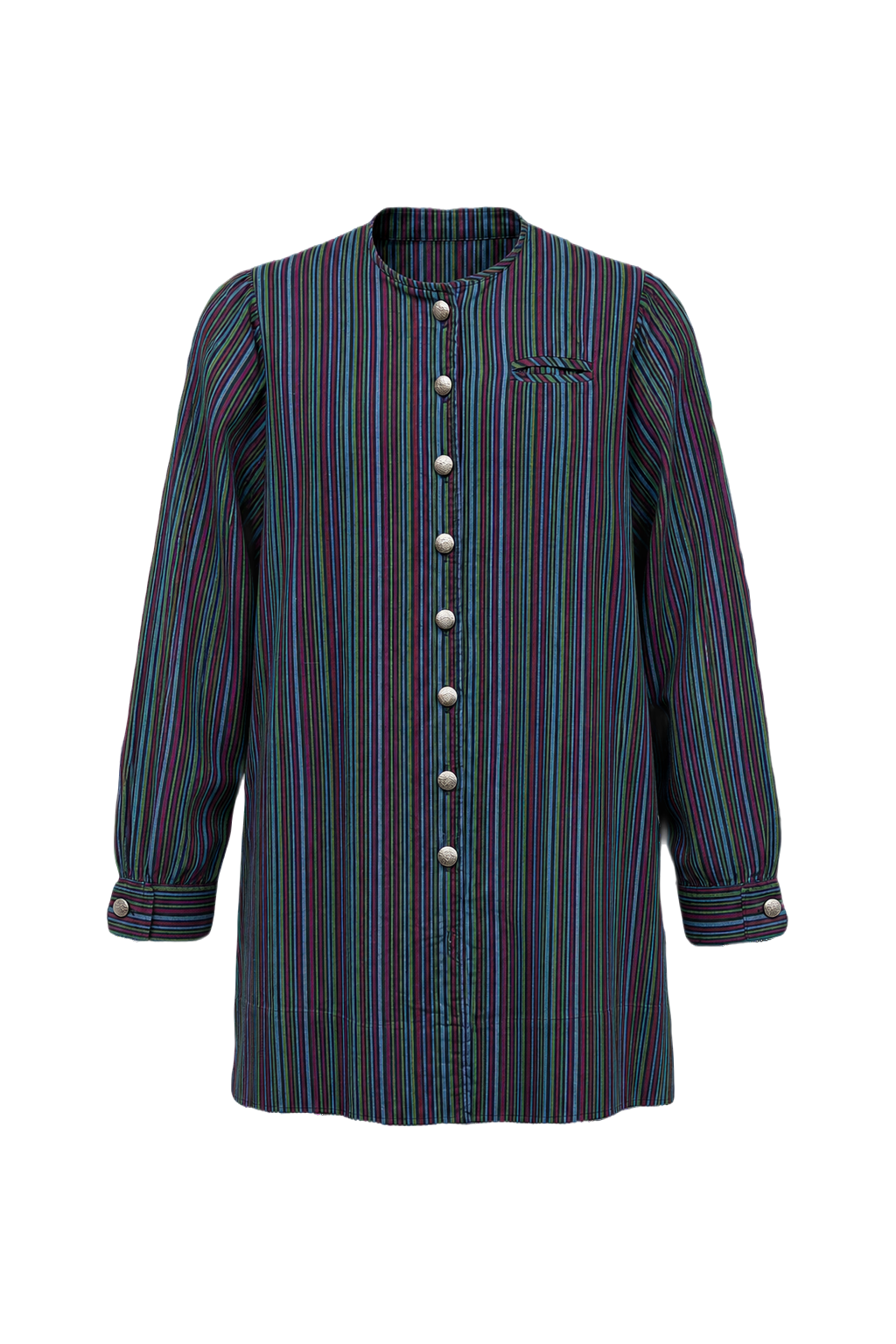 1970s Multicolor Cotton Tunic - Front View