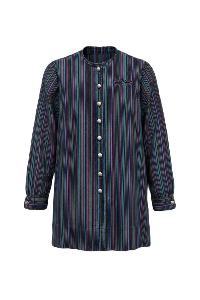 1970s Multicolor Cotton Tunic - Front View
