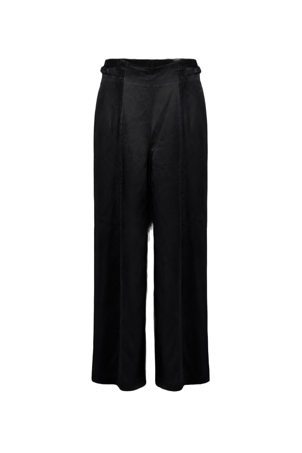 1990s Black Wool Blend Trousers - Front View