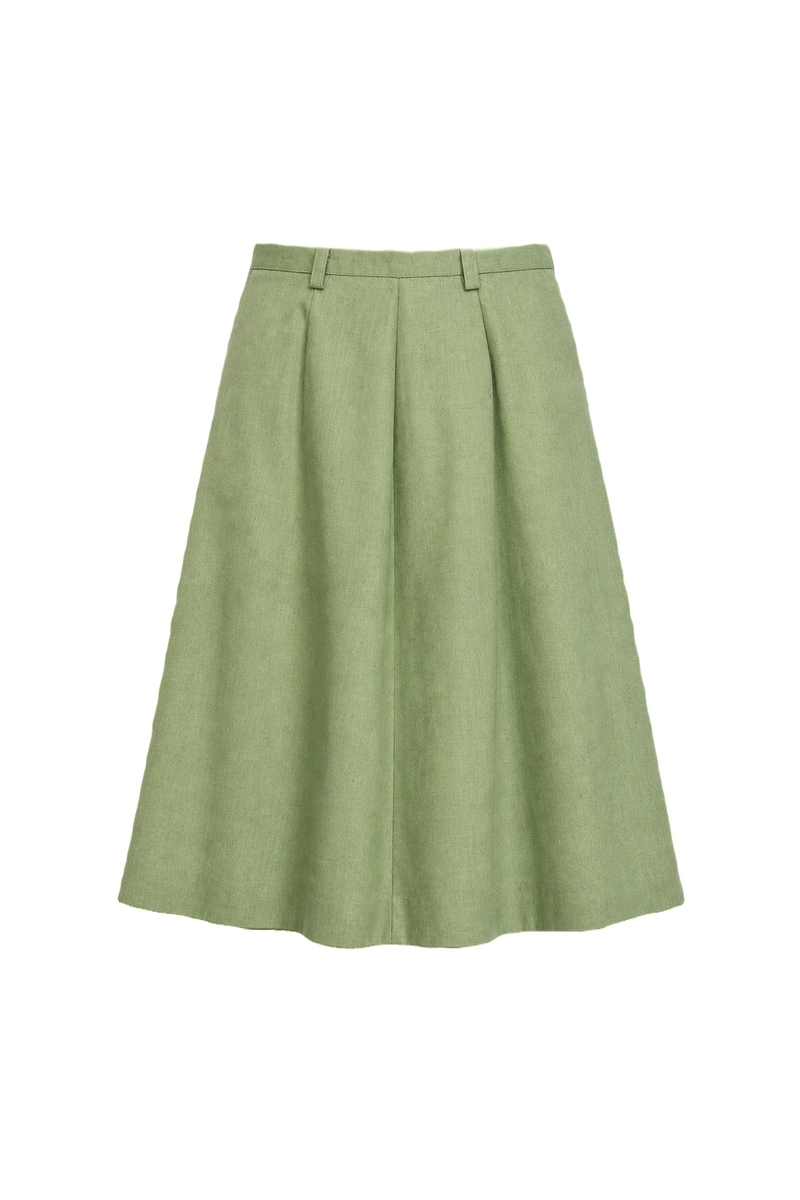 1940s Green Cotton Skirt - Front View