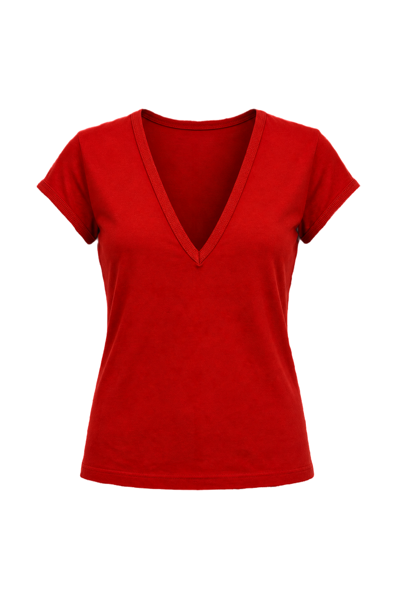 1990s Red Cotton T-shirt - Front View