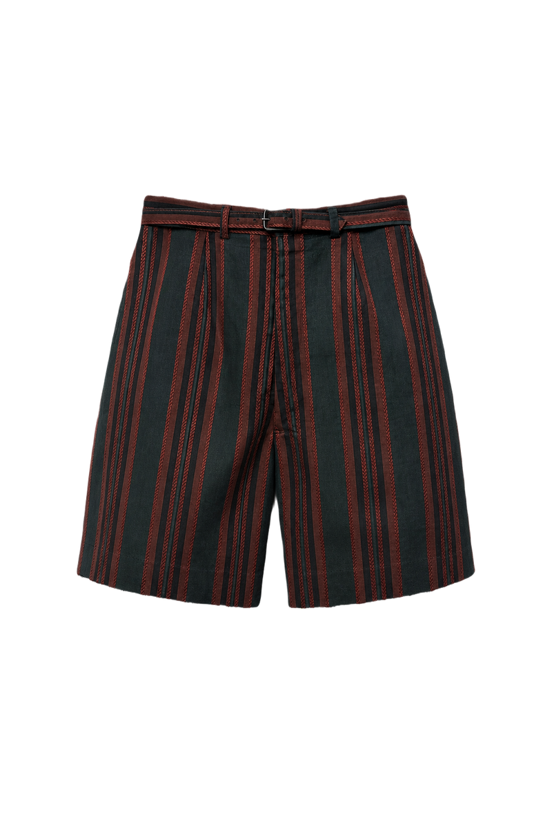 1950s Deep Green Cotton Shorts - Front View
