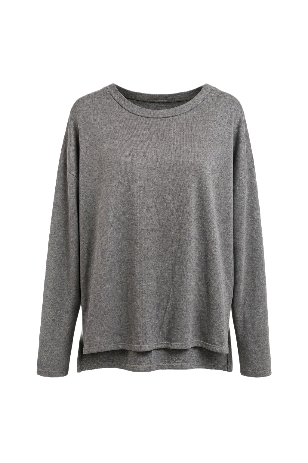 1980s Grey Cotton Long-Sleeve Shirt - Front View