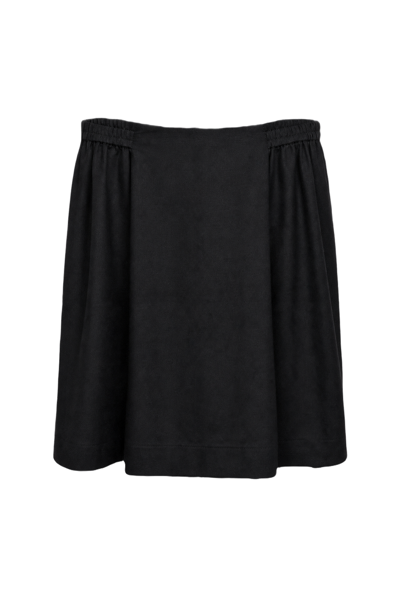 1990s Black Cotton Skirt - Front View