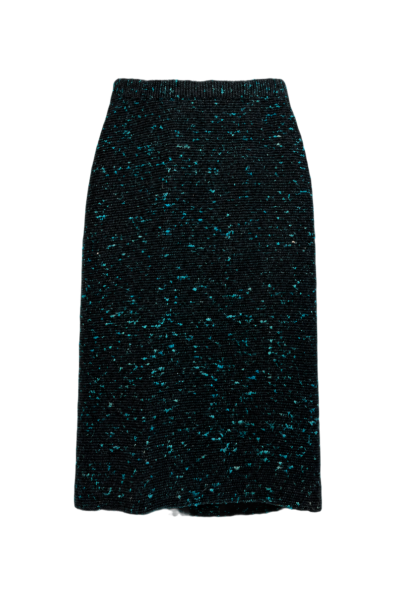 1940s Black Tweed Skirt - Front View