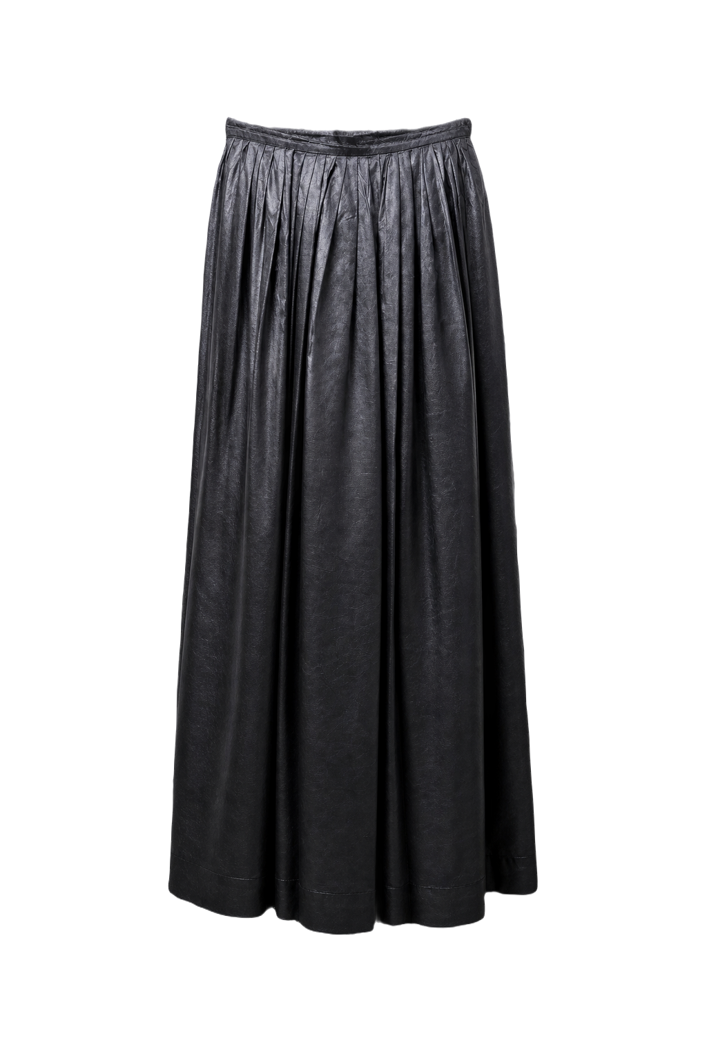 1950s Charcoal Gray Silk Skirt - Front View