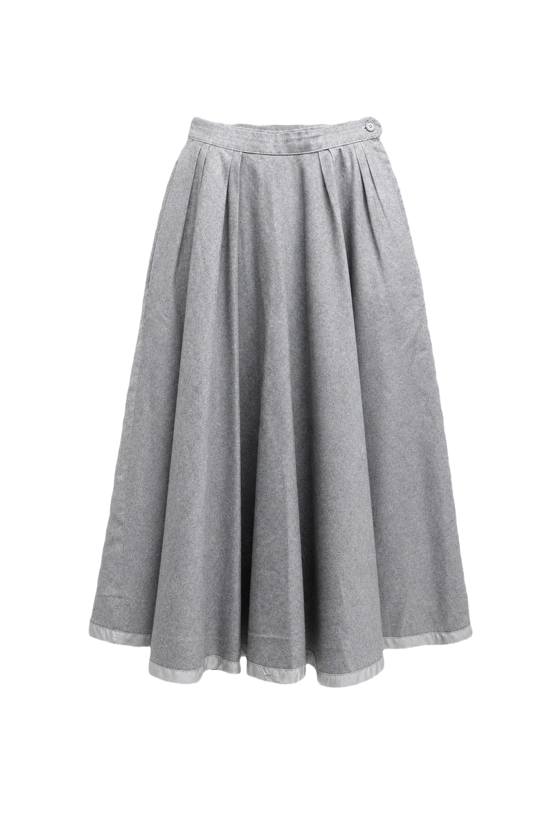 1950s Grey Cotton Skirt - Front View