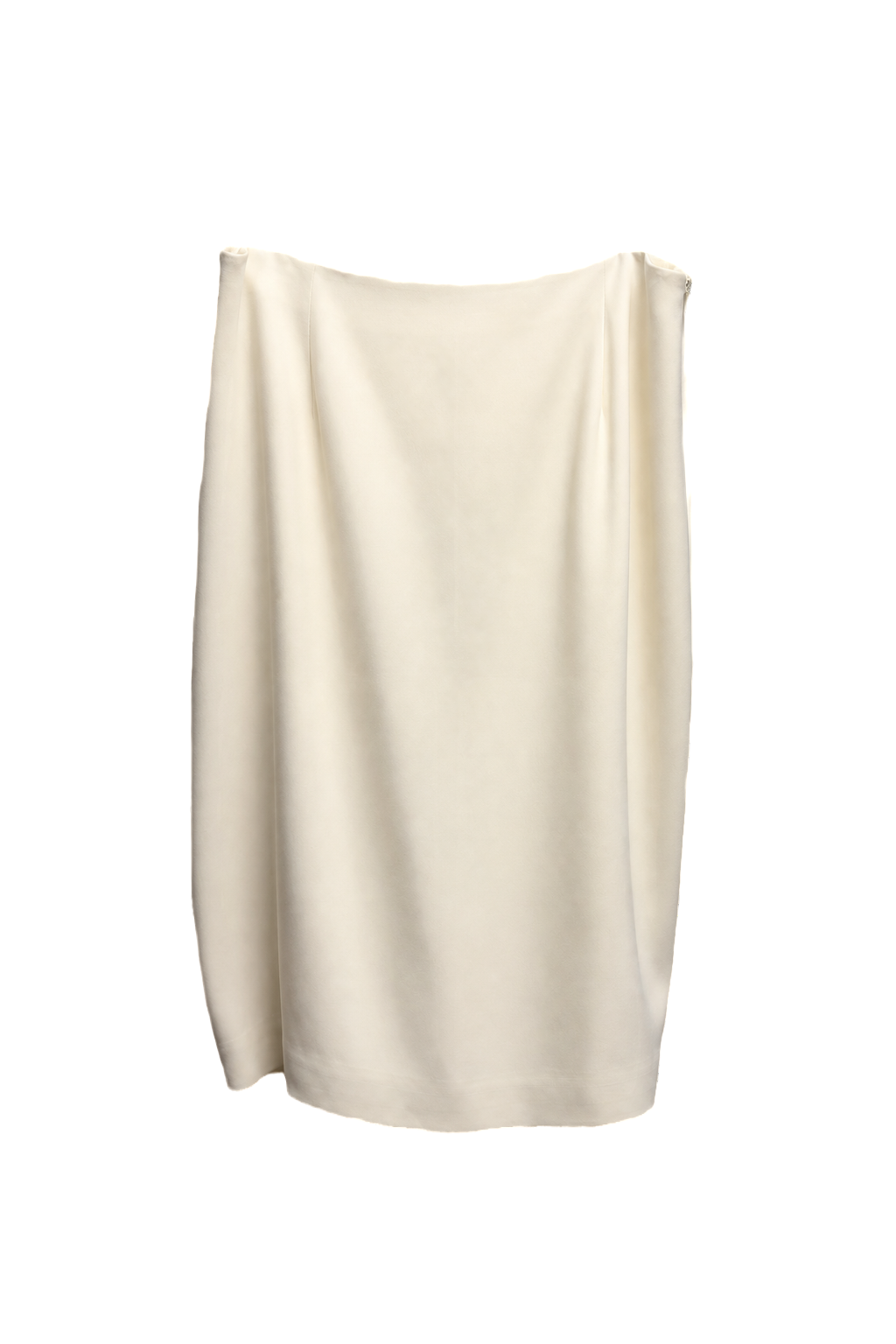 1980s Cream Polyester Skirt - Front View