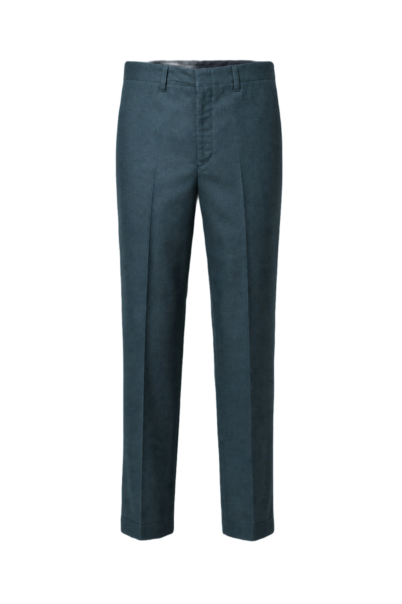 1960s Teal Wool Blend Trousers - Front View