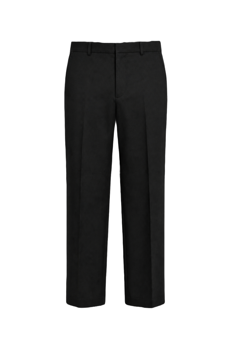 1960s Black Wool Blend Trousers - Front View