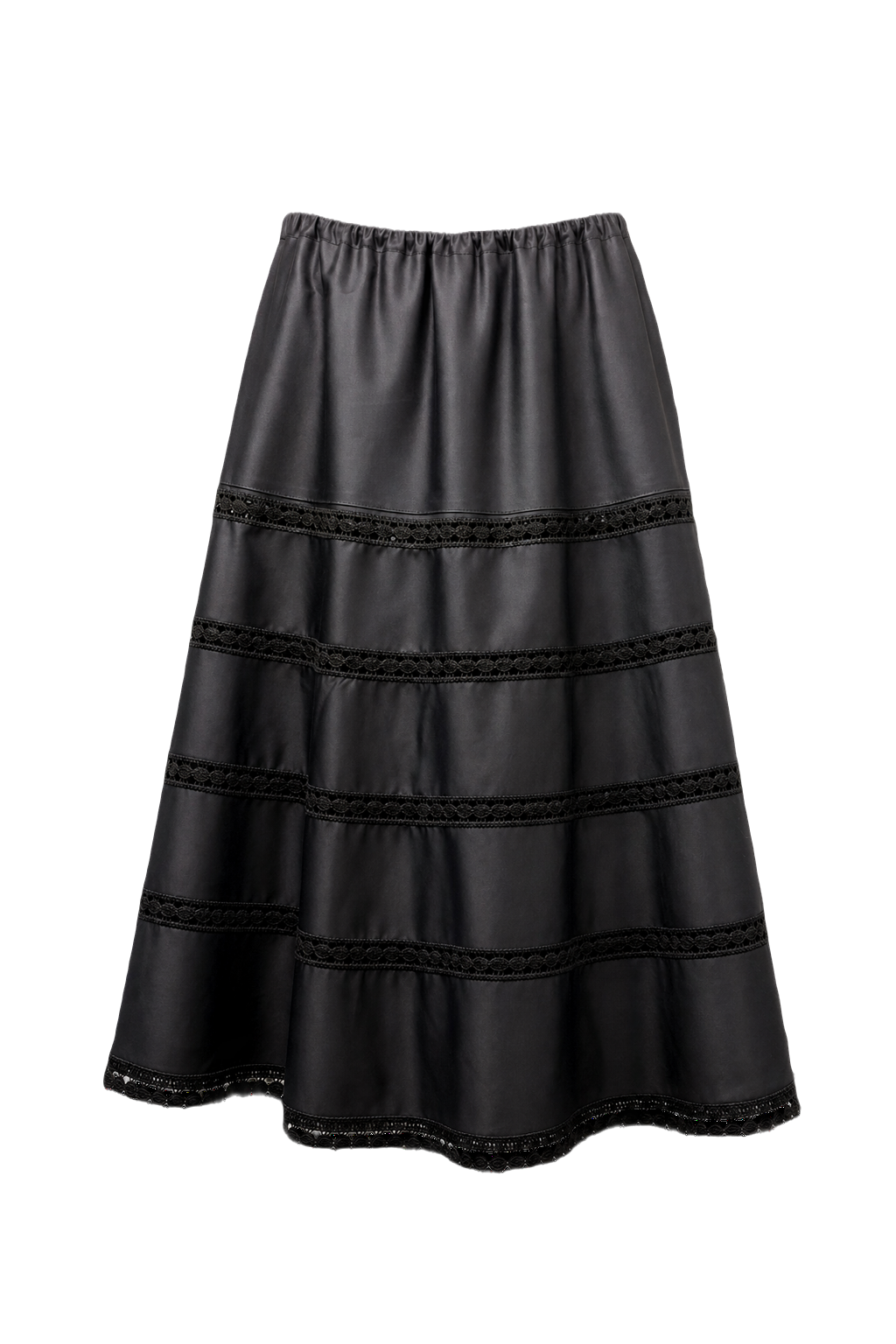 1950s Black Polyester Skirt - Front View