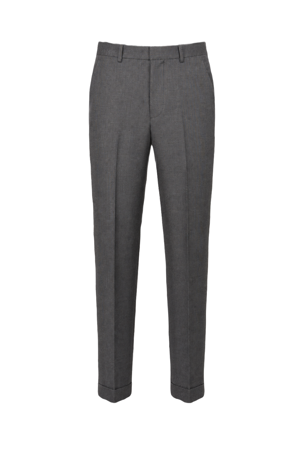 1960s Charcoal Grey Wool Blend Trousers - Front View
