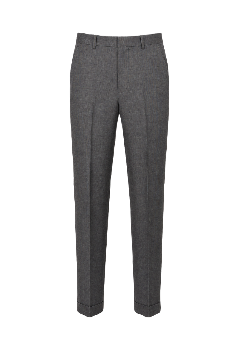1960s Charcoal Grey Wool Blend Trousers - Front View