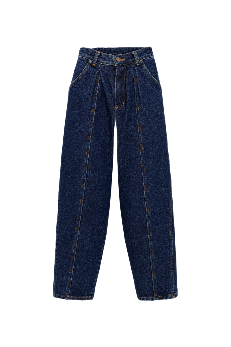 1970s Dark Blue Denim Jeans - Front View