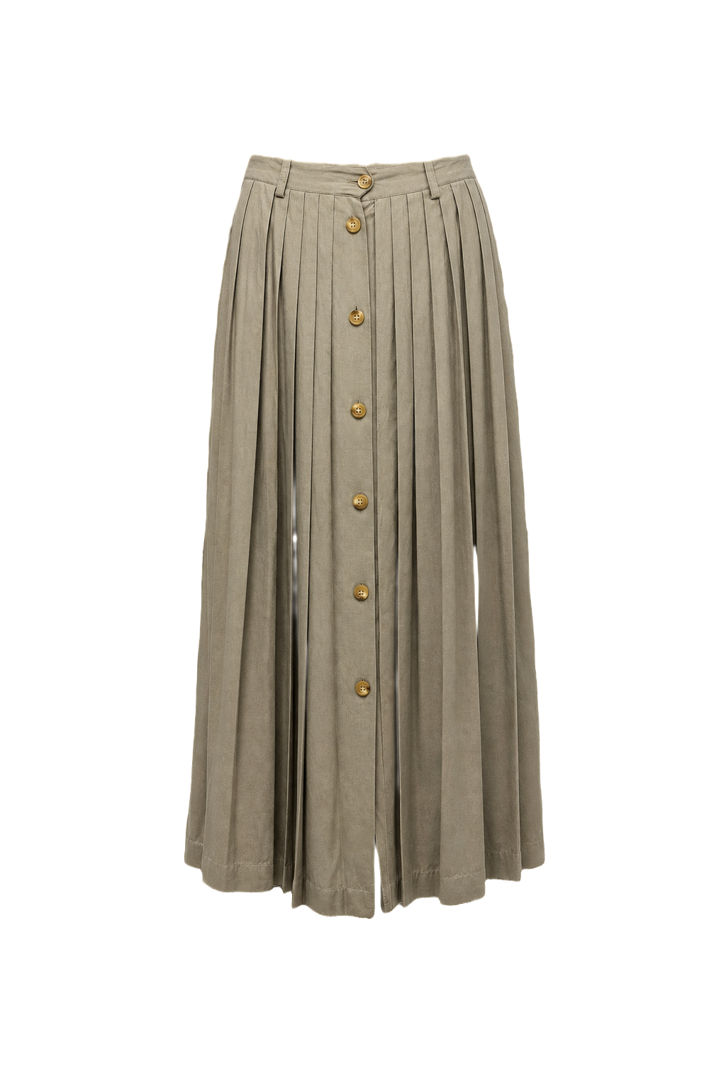 1960s Beige Cotton Skirt - Front View