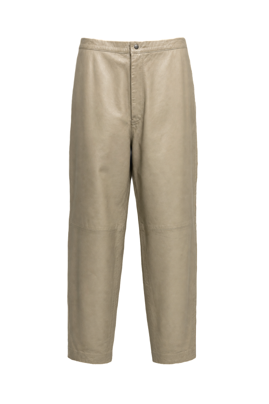 1990s Cream Leather Trousers - Front View