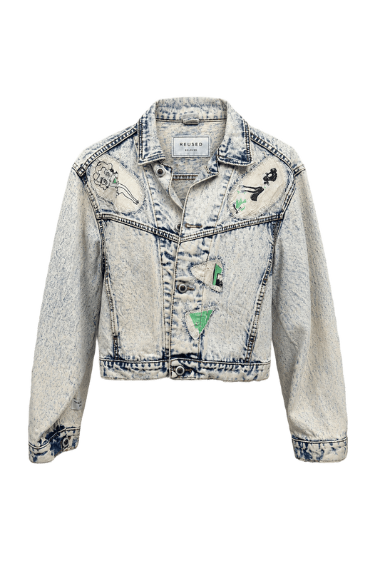 1990s Light Denim Denim Jacket - Front View