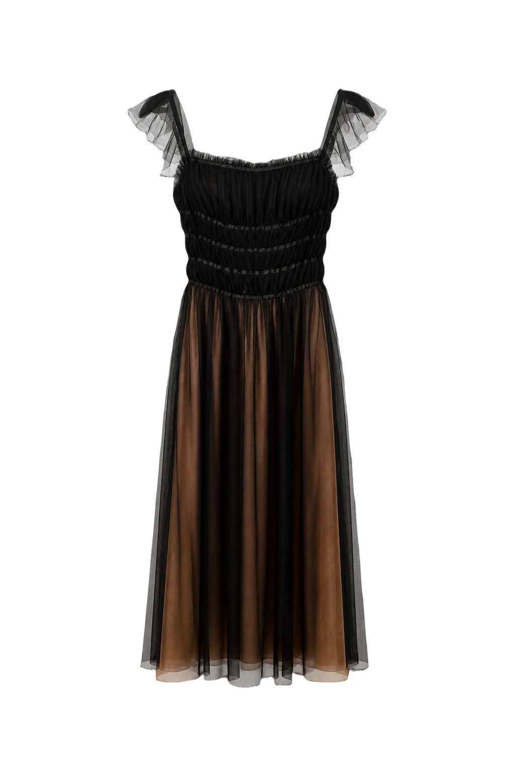 1990s Black Polyester Dress - Front View