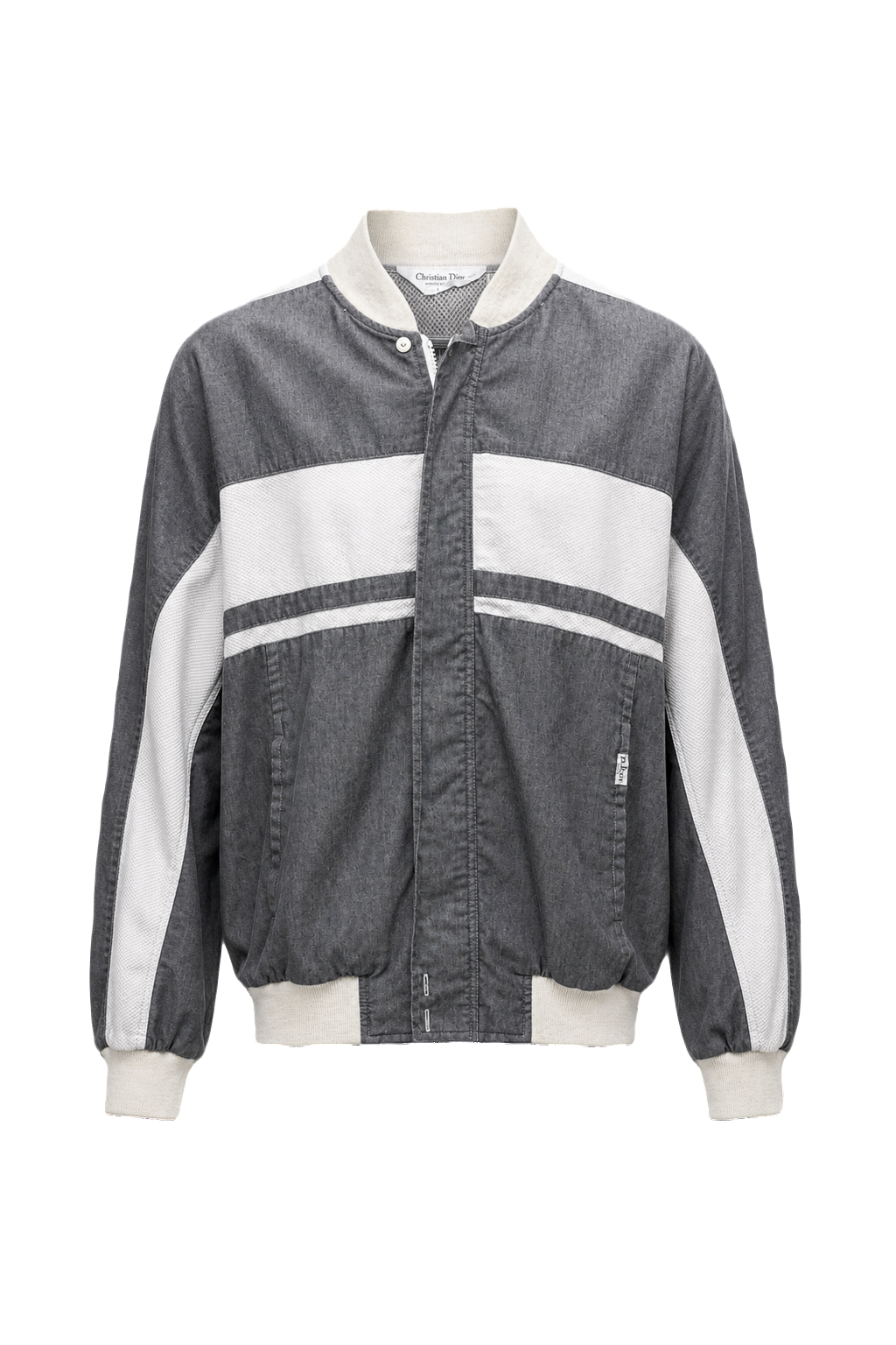 1980s Dark Grey Cotton Blend Jacket - Front View