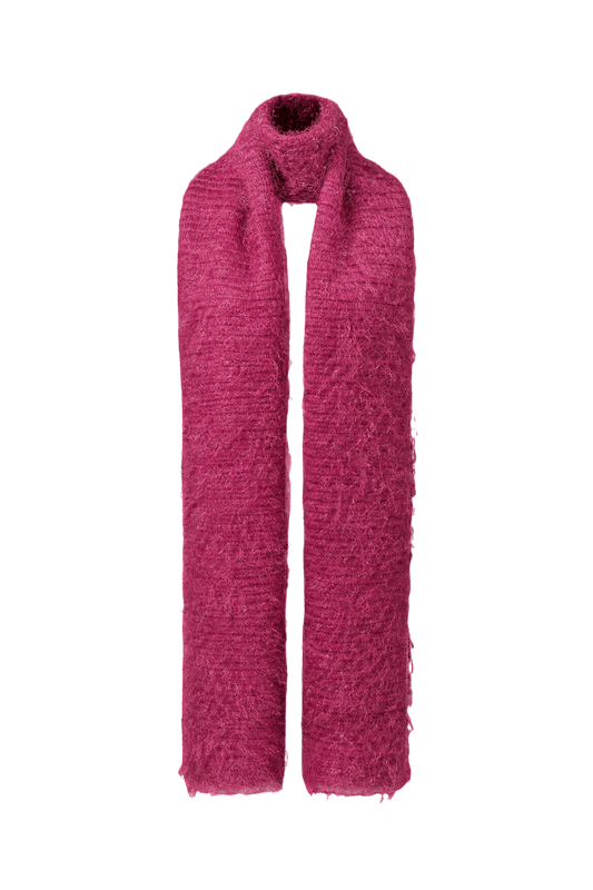 1980s Fuchsia Synthetic Fiber Scarf - Front View