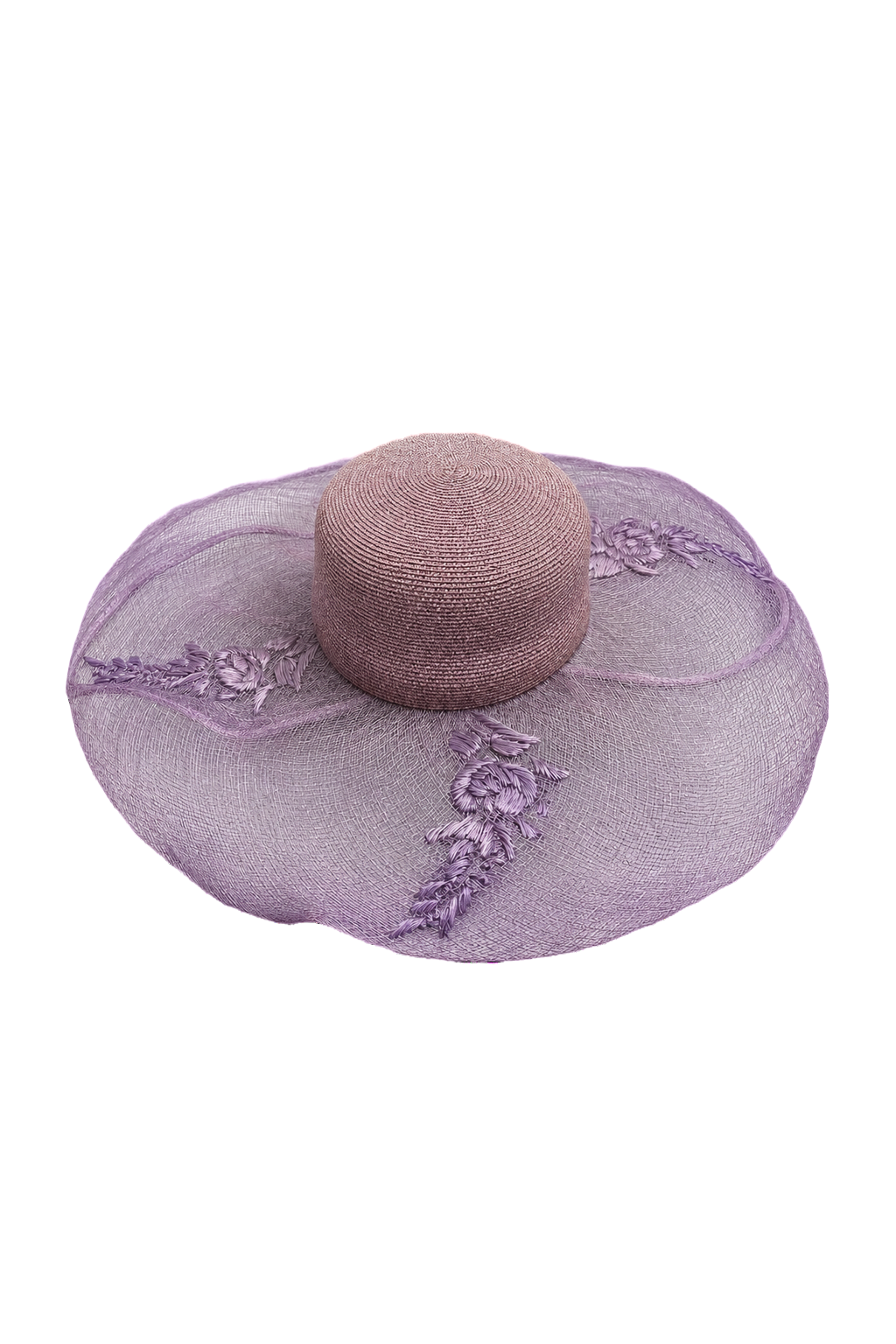 1970s Lavender Purple Straw Hat - Front View