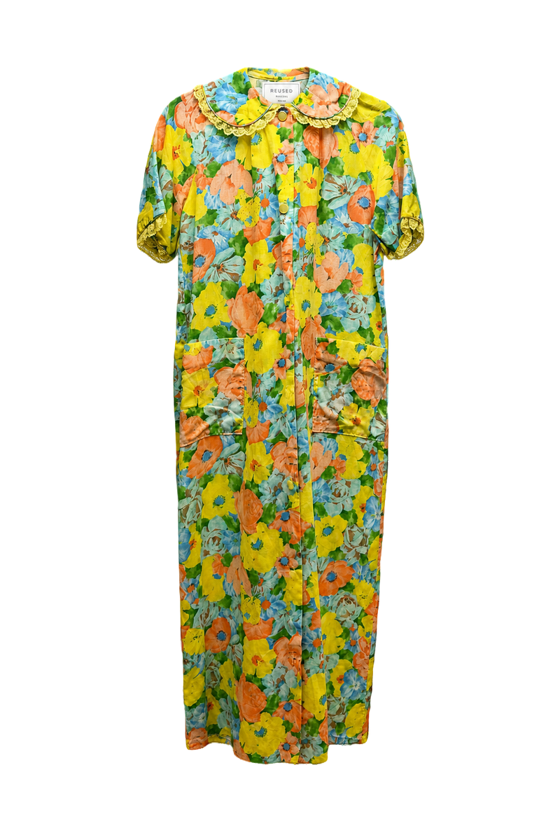 1960s Yellow Smooth Dress - Front View