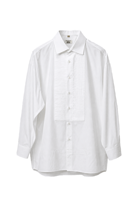 1980s White Cotton Dress Shirt - Front View