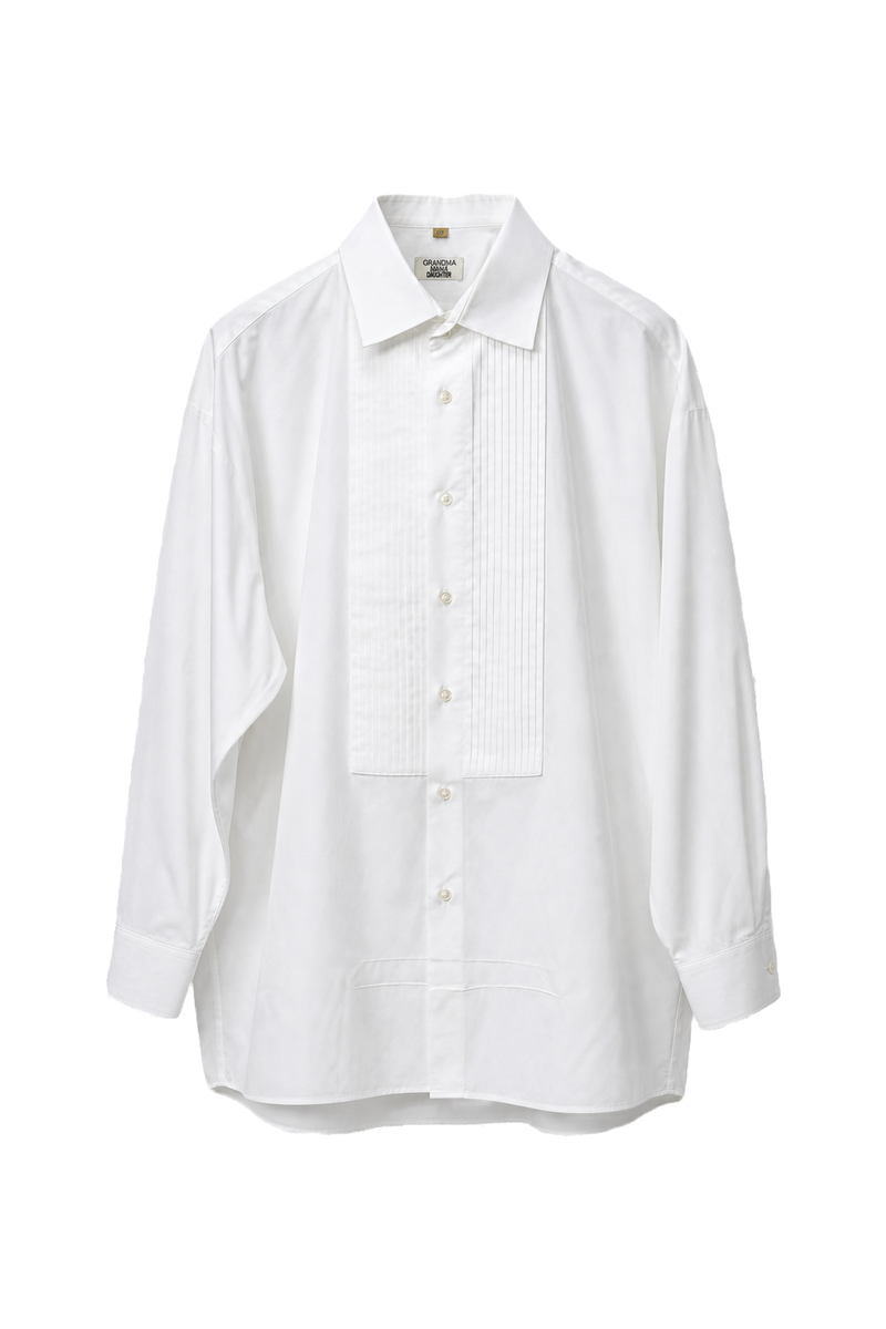 1980s White Cotton Dress Shirt - Front View