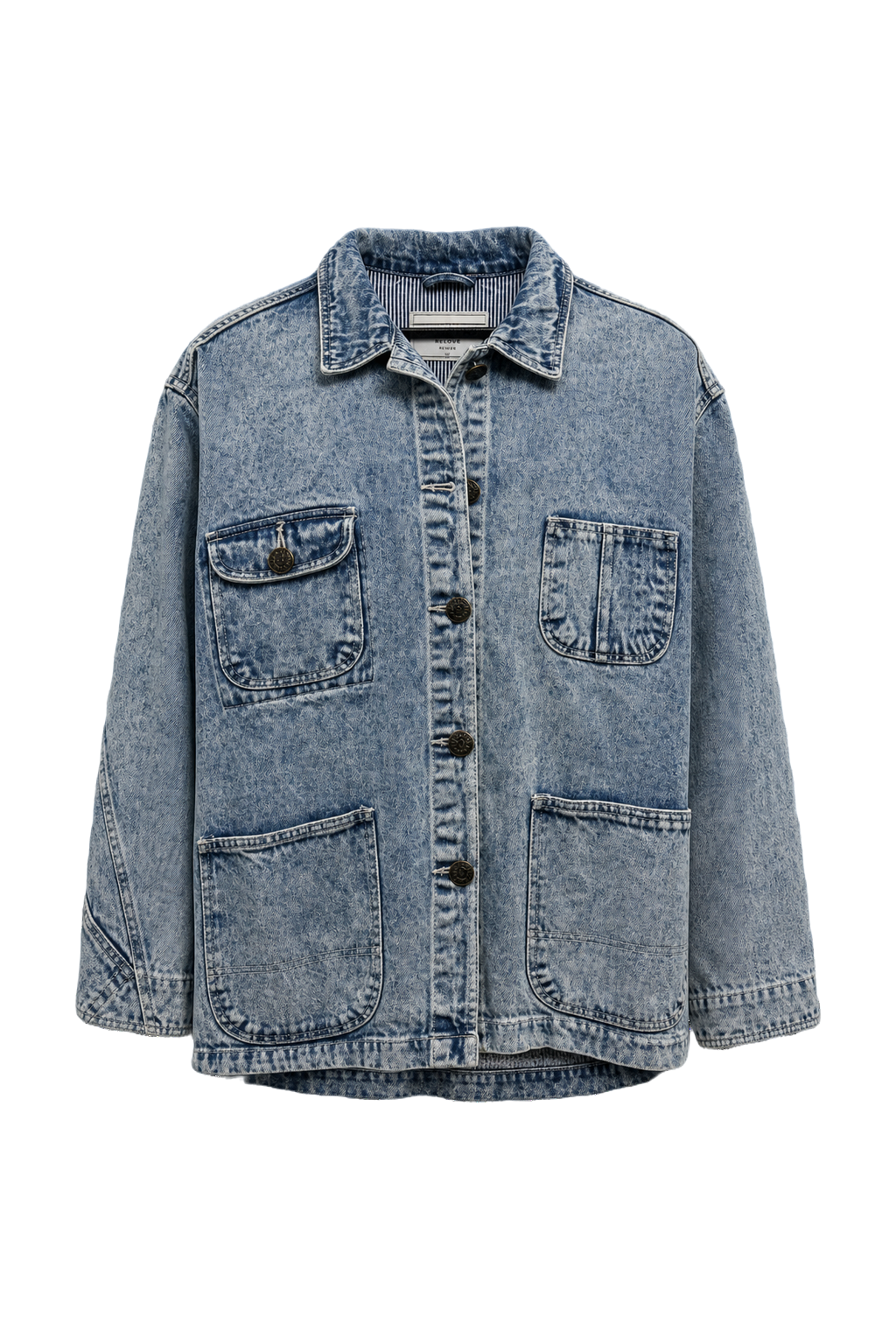 1970s Light Blue Denim Jacket - Front View