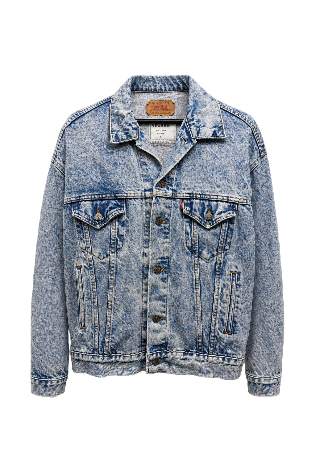 1970s Light Blue Denim Jacket - Front View