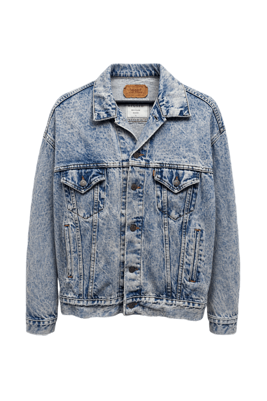 1970s Light Blue Denim Jacket - Front View