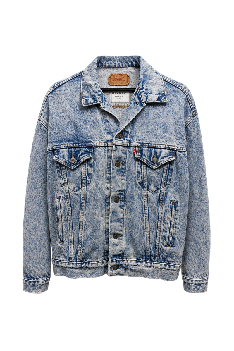 1970s Light Blue Denim Jacket - Front View
